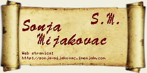 Sonja Mijakovac vizit kartica